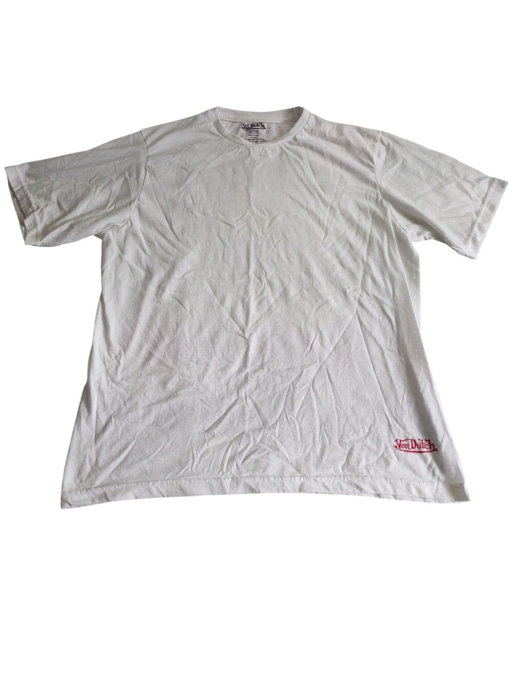 Von Dutch XL White T-Shirt Red Spellout